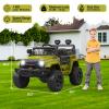 12V Ride on Truck for Kids, Electric Off-Road Car with Parent Remote Control, Spring Suspension, LED Lights, Bluetooth Music, 3 Speed Modes,Green view 2