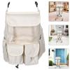 ifundom Baby Stroller Hanging Bag, Hanging Diaper Bottle Bag with Multiple Pockets, Large Capacity for Baby Essentials, Pram Gear for Travel Daily Outings Beige view 4