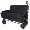 3-in-1 Folding Wagon Cart with Bench Seat, 500lb Heavy Duty Collapsible Utility Wagon with Ice Pack, All-Terrain Wheels for Camping, Beach, Garden, Black view 1