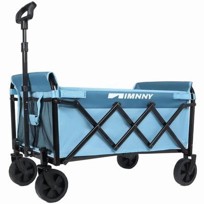 Collapsible Folding Wagon Cart with 360 LBS Capacity, All-Terrain Wheels for Camping Grocery Shopping Beach Garden Sports Portable Utility