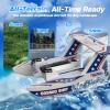DEERC 3CH Amphibious RC Plane for Water, Land & Air, Remote Control Airplane Flying Boat Toys,2.4GHz 6-axis Gyro Stabilizer RTF Glider Aircraft Jet for Kids Adults Beginners Boys view 3