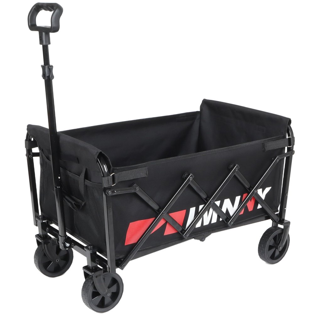 Collapsible Folding Wagon Cart with 220 LBS Capacity, All-Terrain Wheels for Camping Grocery Shopping Beach Garden Sports Portable Utility