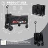 Collapsible Folding Wagon Cart with 220 LBS Capacity, All-Terrain Wheels for Camping Grocery Shopping Beach Garden Sports Portable Utility view 2