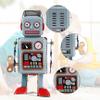 CNAFGBGG Tin Toy Robot Clockwork Wind Up Robot Funny Vintage Mechanical Toys with Key Blue view 2