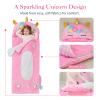 Extra Large Kids Sleeping Bag, Toddler Nap Mat with Pillow & Blanket 70" x 30" for Kids Ages 3+ Soft Plush Sleeping Mat for Preschool Girls view 2