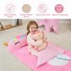 Extra Large Kids Sleeping Bag, Toddler Nap Mat with Pillow & Blanket 70" x 30" for Kids Ages 3+ Soft Plush Sleeping Mat for Preschool Girls view 4