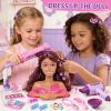 Toylink Doll Head for Hair Styling Kids Makeup Kit, 39Pcs Hair Salon Pretend Play Toys with Hairdryer Straightener Makeup Princess Accessories, Birthday Gifts for Girls 3 4 5 6 7 8 view 2