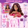 Toylink Doll Head for Hair Styling Kids Makeup Kit, 39Pcs Hair Salon Pretend Play Toys with Hairdryer Straightener Makeup Princess Accessories, Birthday Gifts for Girls 3 4 5 6 7 8 view 3