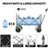 Heavy Duty Beach Wagon with Cooler Bag, 500lb Capacity All-Terrain Utility Cart with 9" Pneumatic Tires, Collapsible Folding Design with Plastic Liner, Black view 4