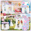 Inflatable Bounce House, Kids Bouncy House for 3-10 with Slide, Outdoor & Indoor, Toddler Bounce House with Blower - White Bounce House with Slide view 2