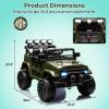 12V Kids Ride on Truck with Parent Remote Control, Electric Ride on Toy Car for Ages 38, 5 MPH Safe Speed, Steering Wheel & Foot Pedal, Treaded Tires, Built-in Music & Stories,Green view 2