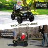 12V Kids Ride on Truck with Parent Remote Control, Electric Ride on Toy Car for Ages 38, 5 MPH Safe Speed, Steering Wheel & Foot Pedal, Treaded Tires, Built-in Music & Stories,Green view 4