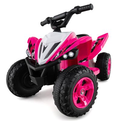 Costzon Kids ATV, 12V 4-Wheeler Quad Electric Vehicle w/ 7 mph Max Speed, 15 Climbing, LED Lights, Music, Wireless Connection, Toddler Ride On ATV Toy, Gift for Boys Girls Aged 3+ (Pink)
