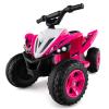 Costzon Kids ATV, 12V 4-Wheeler Quad Electric Vehicle w/ 7 mph Max Speed, 15 Climbing, LED Lights, Music, Wireless Connection, Toddler Ride On ATV Toy, Gift for Boys Girls Aged 3+ (Pink) view 1