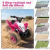 Costzon Kids ATV, 12V 4-Wheeler Quad Electric Vehicle w/ 7 mph Max Speed, 15 Climbing, LED Lights, Music, Wireless Connection, Toddler Ride On ATV Toy, Gift for Boys Girls Aged 3+ (Pink) view 3