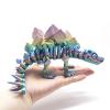 3D Toys Fidget Animals Stegosaurus Skeleton Articulated for Home Office Executive Desk Decoration Surprise Fantasy Gifts Aquarium Landscaping-Matte Blue Purple||17cm/6.7in view 4