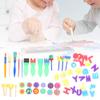 57Pcs Sponge Paint Brushes Kits, Letters Stamp Set with Apron, Art Craft Foam Brushes Tool Kit for Toddlers Early Learning, Reusable Soft Sponge Brushes for Kids Paintin view 2