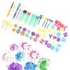 57Pcs Sponge Paint Brushes Kits, Letters Stamp Set with Apron, Art Craft Foam Brushes Tool Kit for Toddlers Early Learning, Reusable Soft Sponge Brushes for Kids Paintin view 3