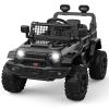 12V Ride on Truck for Kids, Electric Off-Road Car with Parent Remote Control, Spring Suspension, LED Lights, Bluetooth Music, 3 Speed Modes,Black view 1