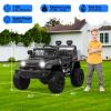 12V Ride on Truck for Kids, Electric Off-Road Car with Parent Remote Control, Spring Suspension, LED Lights, Bluetooth Music, 3 Speed Modes,Black view 2