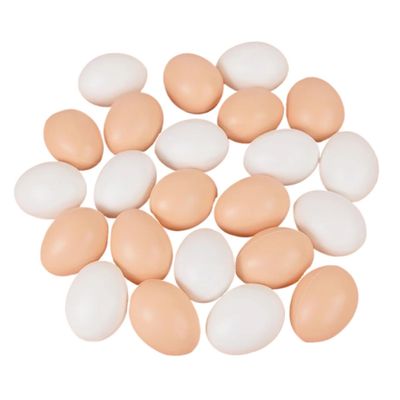 Edgiyuo 20pcs Simulation Plastic Eggs for DIY Painting Crafts - Perfect for Easter Party Home Decoration, Farm Nest Eggs, and Educational Toys for People(Multi-Colored)