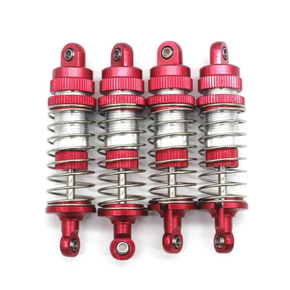 4PCS Metal Front and Rear Shockproof Parts Compatible with 1/14 ZD Racing MT16 MT14R PT14R BX12 X12S Remote Control Car(Red)