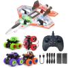 4 Pack Monster Truck for Boys 3 4 5 6 7 Year Old & Remote Control Drone for Kids,2.4Ghz Foam RC Airplanes Helicopter Quadcopter with Auto Hovering,Birthday Party Gift for Kids view 1