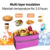 3-in-1 Folding Wagon Cart with Bench Seat, 500lb Heavy Duty Collapsible Utility Wagon with Ice Pack, All-Terrain Wheels for Camping, Beach, Garden, Purple view 4