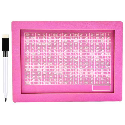 2026 Upgraded Retro Cash Vault Wooden Savings Box, 10k Savings Challenge Box with Counter Piggy Bank Handmade Saving Money Goal Piggy Bank, for Home Office, Includes a Marker Pen (3000-Pink,Small)
