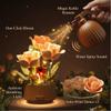 255Pcs Magic Watering Can Automatic Blooming Rose Building Blocks Set for Adults, Remote Control Flower Bouquet Kit with LED Lights & Sound, DIY Mechanical Botanical Decor for Valentines Day Home view 2