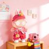 17cm Doll Valentines Clothes and Accessories for Big Into Engery, Fashion Designer Outfit Set with Adjustable Pants, Rainbow T-Shirt, Hat, Glasses, Shoes, Pink Red Clothing for Lububu Women Dolls view 3