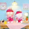 17cm Doll Valentines Clothes and Accessories for Big Into Engery, Fashion Designer Outfit Set with Adjustable Pants, Rainbow T-Shirt, Hat, Glasses, Shoes, Pink Red Clothing for Lububu Women Dolls view 4