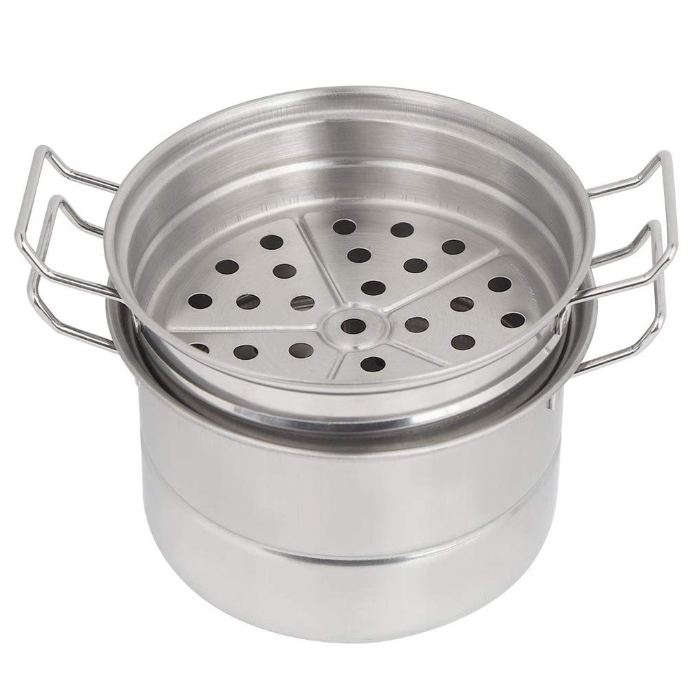 Pwshymi Mini Steamer Pot, Stainless Steel Kids Kitchen Toy Play Kitchen Cooking Accessories for Develop Intelligence