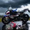 1/6 Scale Diecast Motorcycle Model with Smoke Spray & Sound, Alloy Simulation Motorbike Replica with LED Lights, Collectible Gift for Adults & Enthusiasts (Red and Blue) view 2