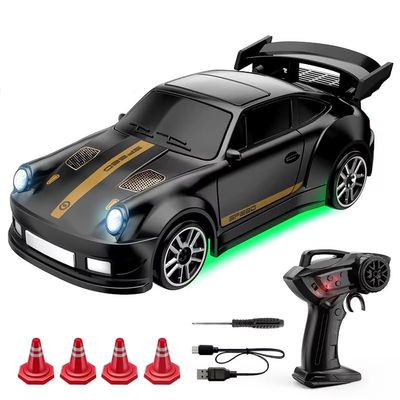 Actualia Mini RC Drift Car, 1:64 Scale Remote Control Car with LED Lights & Drift Tires, 2.4GHz Stunt Drifting RC Vehicle Toys Hobby Gift for Adults