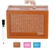 2026 Upgraded Retro Cash Vault Wooden Savings Box, 10k Savings Challenge Box with Counter Piggy Bank Handmade Saving Money Goal Piggy Bank, for Home Office, Includes a Marker Pen (5000-Brown,Large) view 1