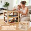 Parking Garage for Toy Cars, Storing Items, Toy Car Storage Rack with Three-Level Ramp, Wooden Parking Garage Playset Holds 40+ Playmobile, Safe & Durable Gift view 2