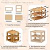 Parking Garage for Toy Cars, Storing Items, Toy Car Storage Rack with Three-Level Ramp, Wooden Parking Garage Playset Holds 40+ Playmobile, Safe & Durable Gift view 3