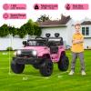 12V Ride on Truck for Kids, Electric Off-Road Car with Parent Remote Control, Spring Suspension, LED Lights, Bluetooth Music, 3 Speed Modes,Pink view 2