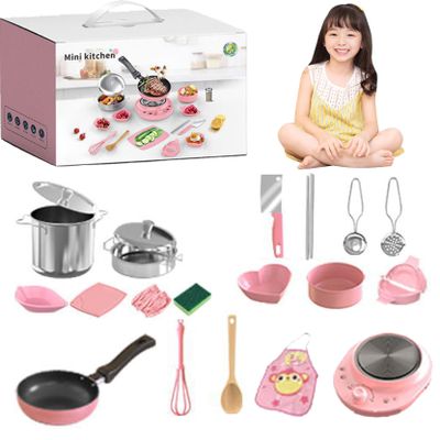 Ferricult 22Pcs Kids Kitchen Set, Food-Grade Stainless Steel Kids Cooking Sets, Real Food Making for Children 7-14 Beginner Cooking Educational Toys, Decoraciones de invierno