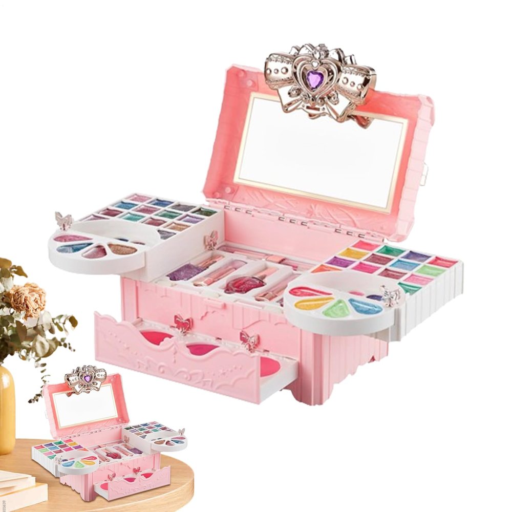 Makeup for Kids - Pretend Play Cosmetic Toy with Storage Case,Kids Cosmetic Set,for Stocking Stuffer Christmas Birthday Beauty Play Home Beginner