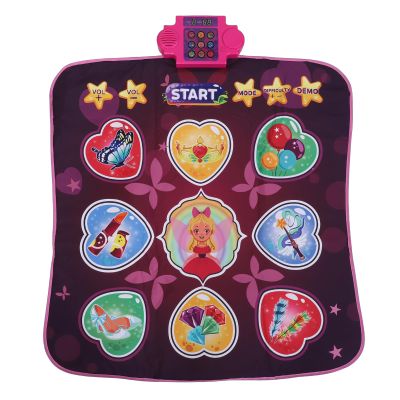 Wireless Dance Mat, 9 Key Interactive Music Game Pad Anti Slip Foldable, with Non Slip Design for Kids Adults Indoor Outdoor Use (Pink)