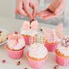 LcingTify 24 PCS Happy Birthday Cupcake Toppers Bows Flowers Butterflies Love Cake Toppers Valentine's Day Cake Decorations for Wedding Graduation Mother's Day Party Decorations Supplies Dusty Pink view 3
