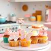 LcingTify 24 PCS Happy Birthday Cupcake Toppers Bows Flowers Butterflies Love Cake Toppers Valentine's Day Cake Decorations for Wedding Graduation Mother's Day Party Decorations Supplies Dusty Pink view 4