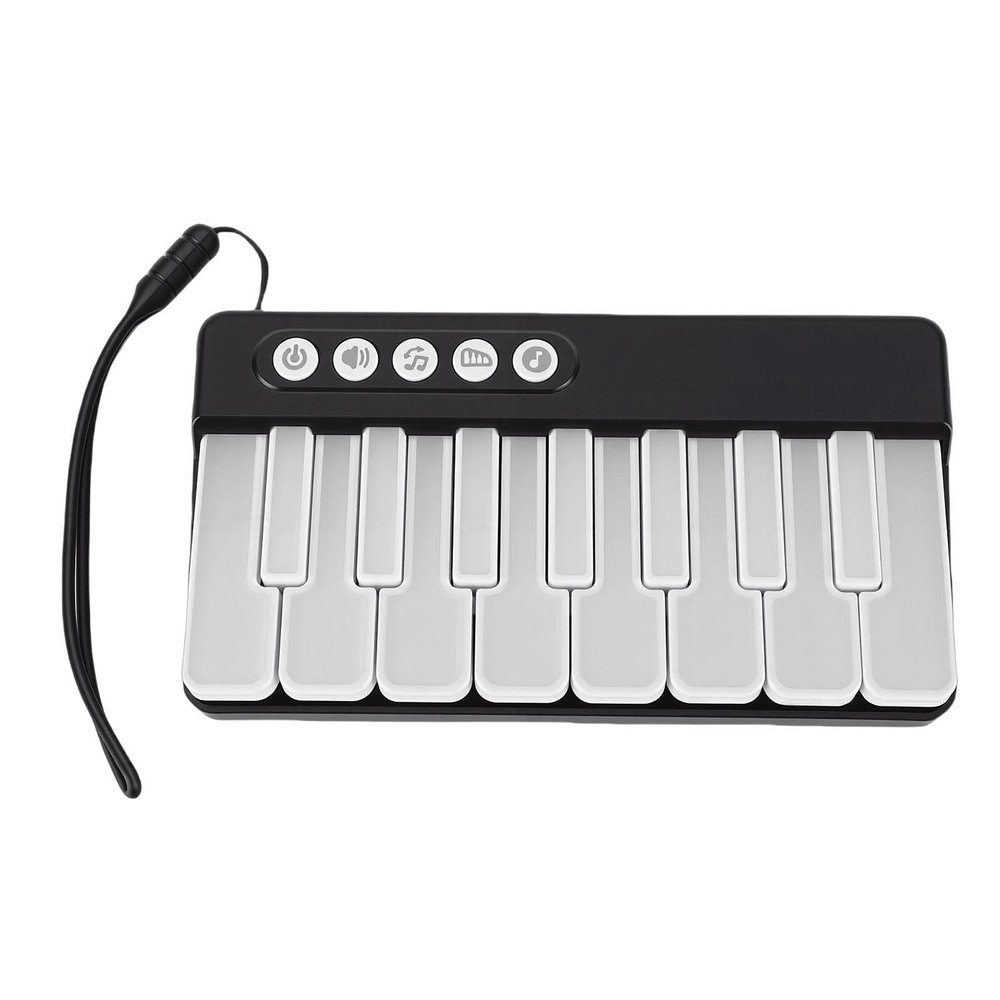 ASHATA Mini Piano Keyboard for Toddlers, Pocket Travel Piano Keyboard with 7 Color Gradient Lights, Musical Instrument Toy for Girl