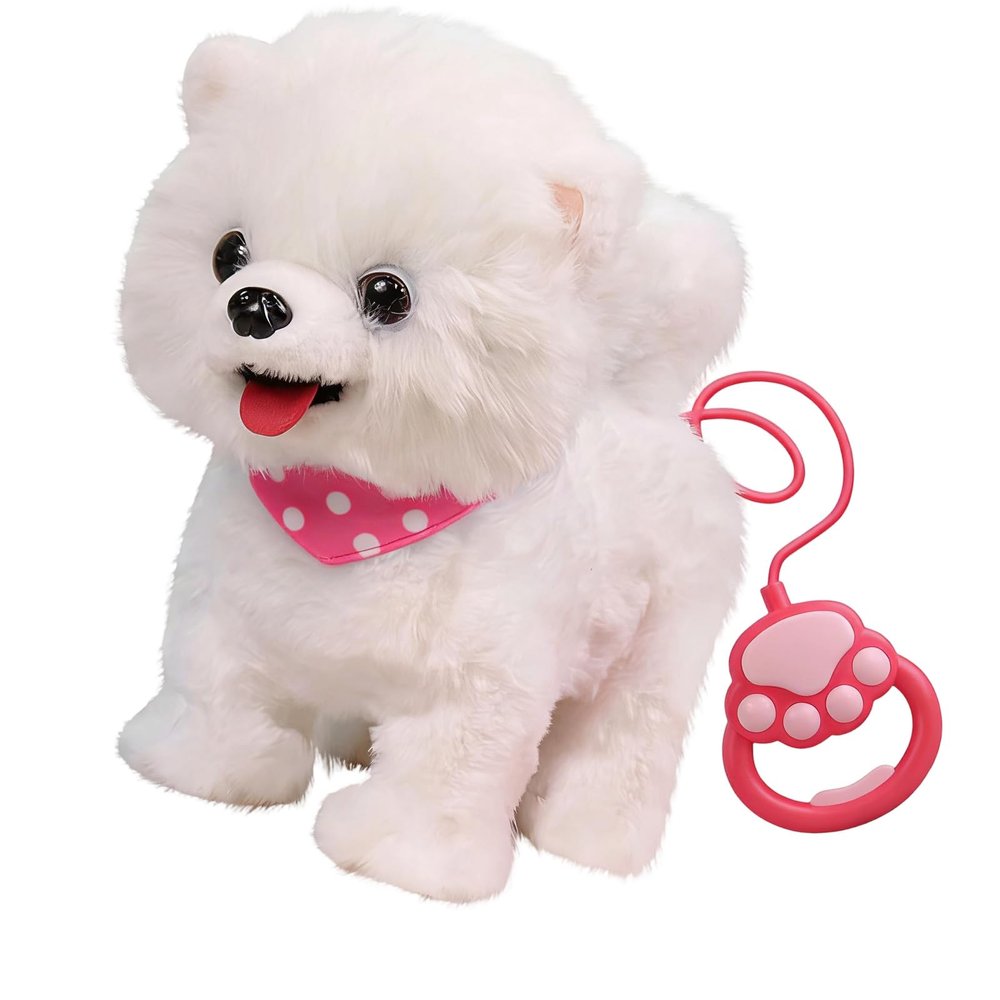 KRYTJACZ Robot Dog Toy for Kids, Interactive Electronic Puppy with Remote Control Leash, Walking Barking Singing Plush Dog, Touch Sensitive Voice Control Robotic Pet Gift for Girls Boys