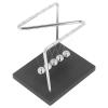 Balance Pendulum Ball, Metal Pendulum Balls Physics Science Toys, Office Games Desktop Decoration with Iron and Birch Base, Stress Relieving Ornament for Kids Adults Home Office De view 2