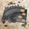 Totority 10 Sheets Pvc Stamp Collection Loose-leaf Pages 4-row Black Double-sided Design for Stamp Collectors and Card Holder Supplies view 4
