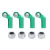 4 Set RC Link Rod End Alloy M4 Curved CW 7mm Ball Joint Head Set, RC Link Tie Rod End, Replacement for 1/10 Model Car, with 4 Nuts for Enhanced Control and Durability (Green) view 1