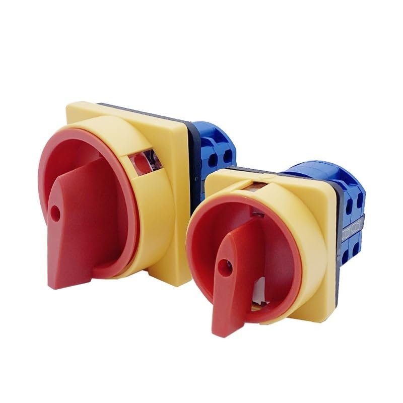 FXPCGZISH 20A and 25A Off-ON 4 Poles Disconnect Isolator Switches LW26GS CA10 48x48mm 64x64mm Padlock Rotary Cam Switch(20A 64x64mm Panel)